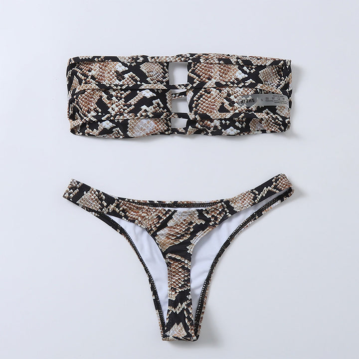Damen Bandeau-Bikini-Set mit modischem Cut-Out Drune