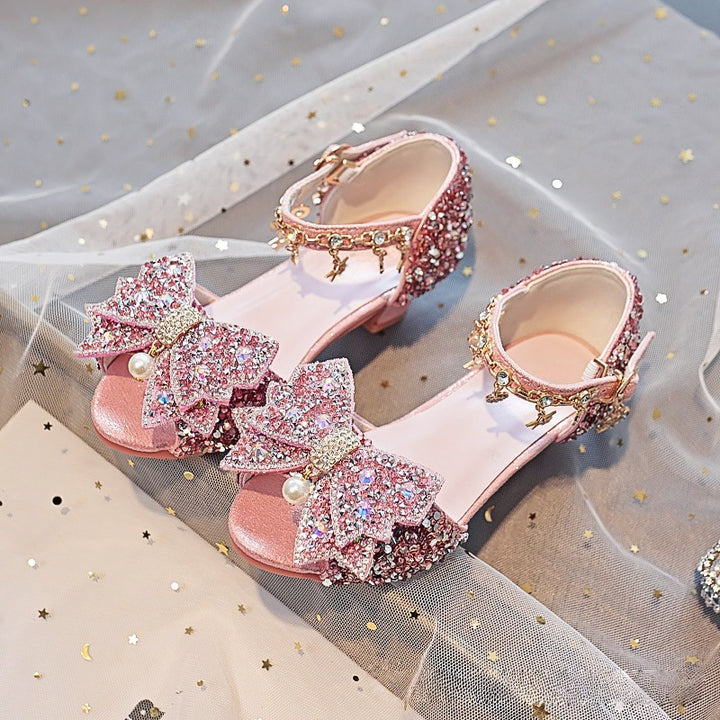 Mädchen Elegante und funkelnde Sandalen mit großen Schleifen Drune