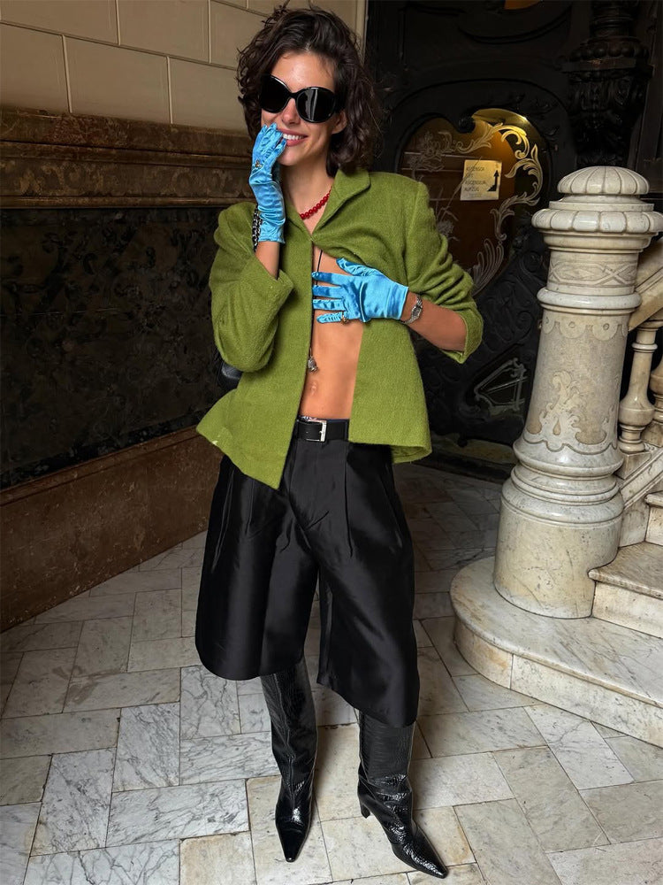 Damen Kurzblazer aus strukturiertem Bouclé mit kastiger Silhouette Drune