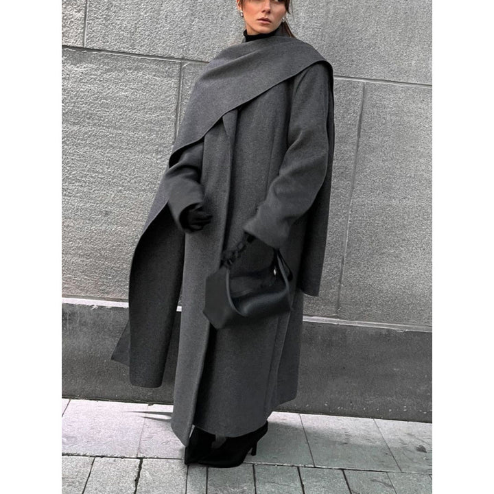 Damen Eleganter Cape Mantel aus hochwertigem Wollmix Drune