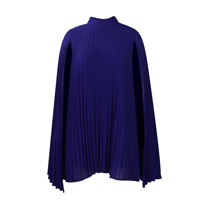 Damen Plisseekleid mit eleganten Kapuze und schwingendem Schnitt Drune