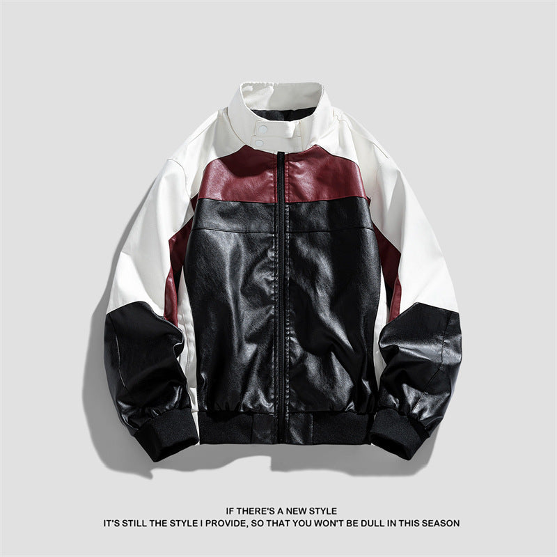Damen Trendige Bikerjacke im Color-Block-Stil Drune