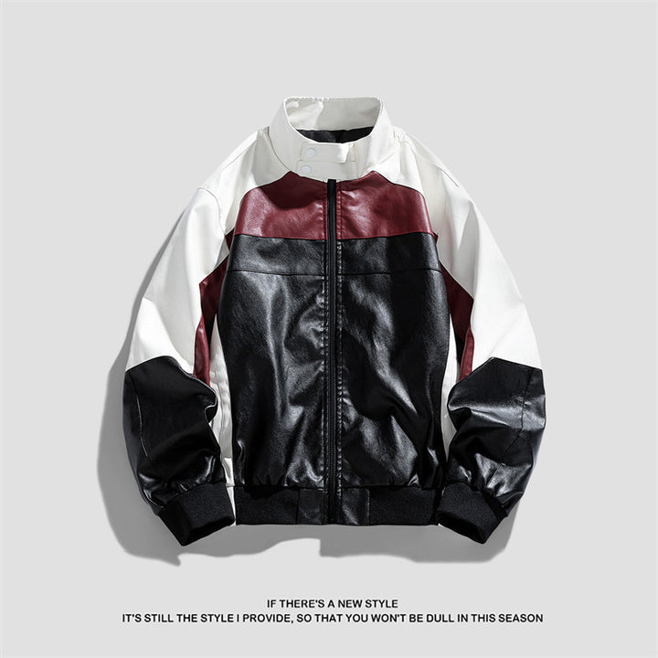 Damen Trendige Bikerjacke im Color-Block-Stil Drune