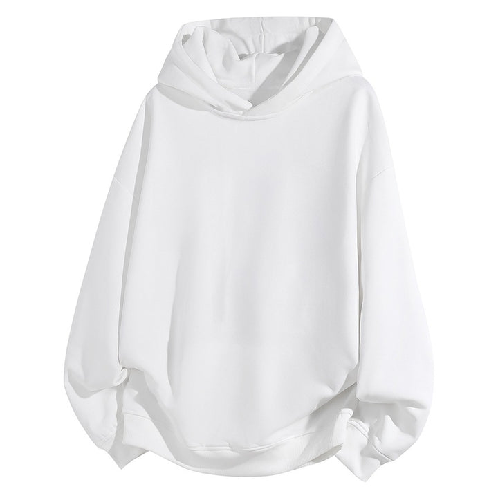 Damen Oversize Kapuzenpullover aus weichem Baumwollmix mit geripptem Saum und Raglanärmeln Drune