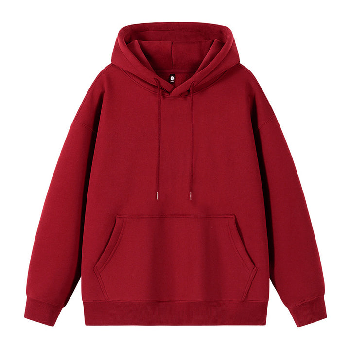 Unisex Oversize-Kapuzenpullover mit Kängurutasche und überschnittener Schulter Drune