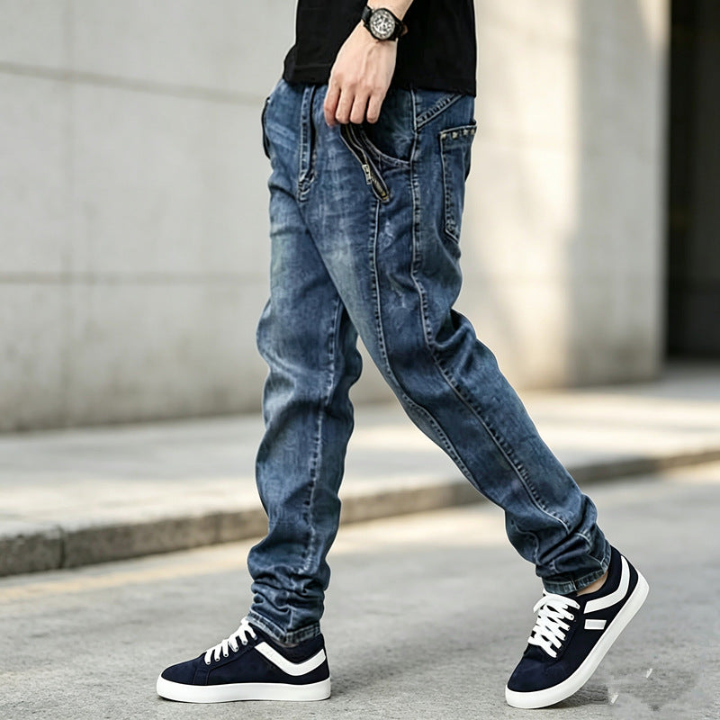 Herren Bequeme Cargo Jeans mit seitlichen Taschen Drune