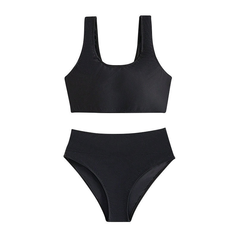 Damen Sport-Bikini mit hohem Bund und breiten Trägern Drune