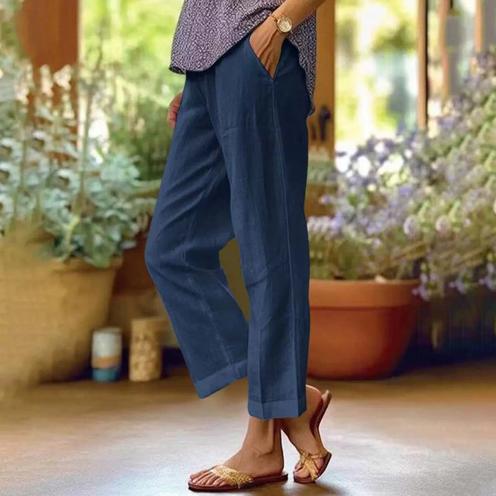 Damen Leinenhose mit weitem Schnitt und praktischen Taschen Drune
