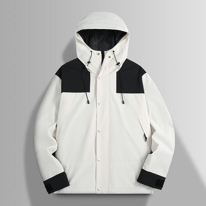 Herren Wasserfeste Softshelljacke mit Kapuze, verstellbaren Bündchen und verdeckter Druckknopfleiste Drune
