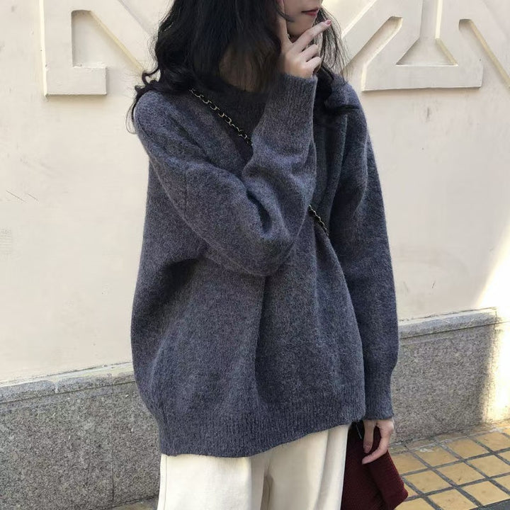 Damen Oversized Strickpullover mit Rippdetails Drune