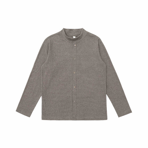 Unisex Feinstrukturierter Knopfcardigan mit Stehkragen Drune