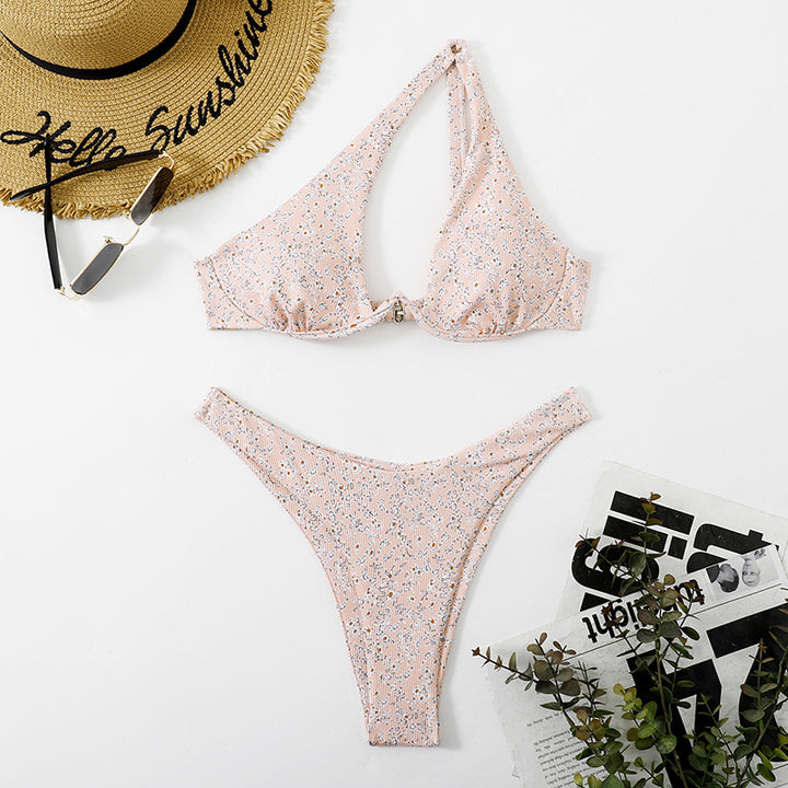 Damen Triangel-Bikini mit verspieltem Blumendesign Drune