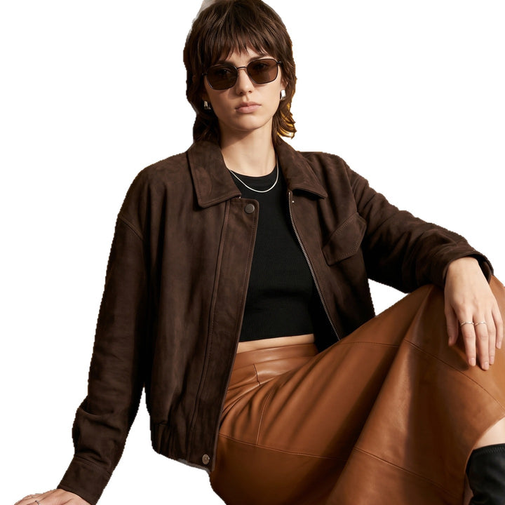 Damen Suede Bikerjacke Drune