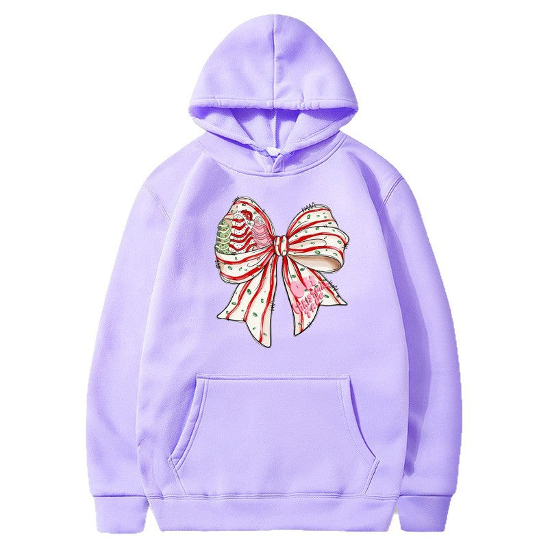 Damen Kapuzenpullover mit festlichem Schleifenmotiv Drune