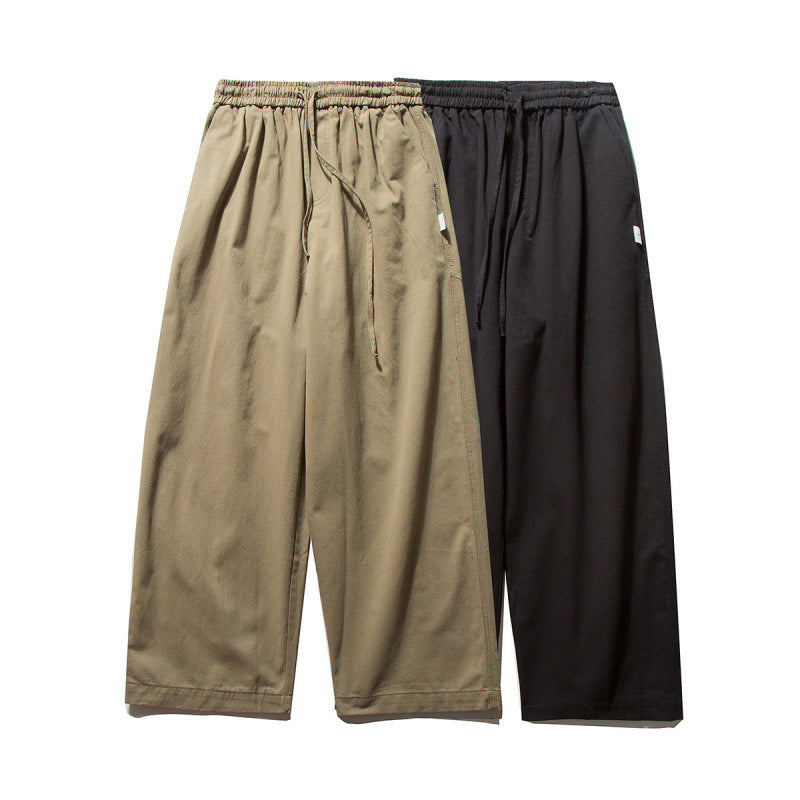 Unisex Weite Culotte-Hose mit elastischem Bund und Kordelzug Drune