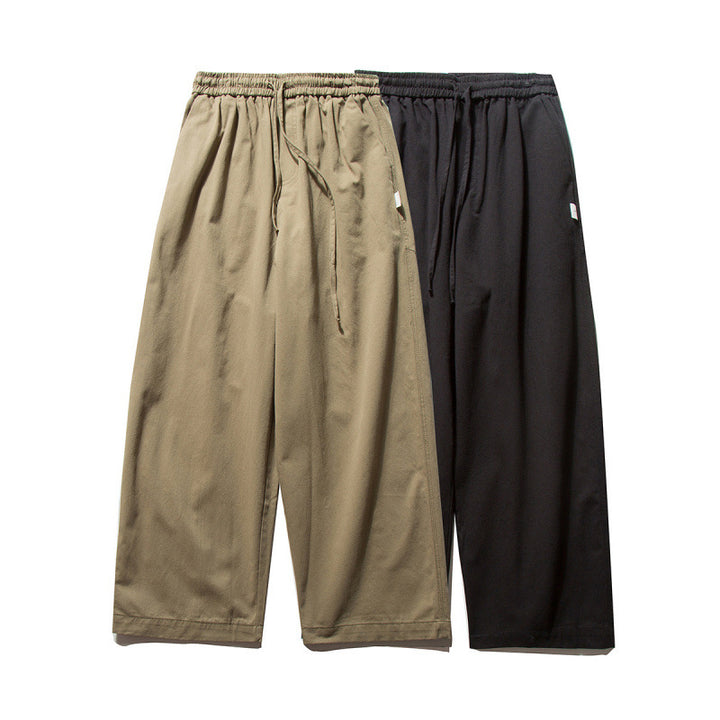 Unisex Weite Culotte-Hose mit elastischem Bund und Kordelzug Drune