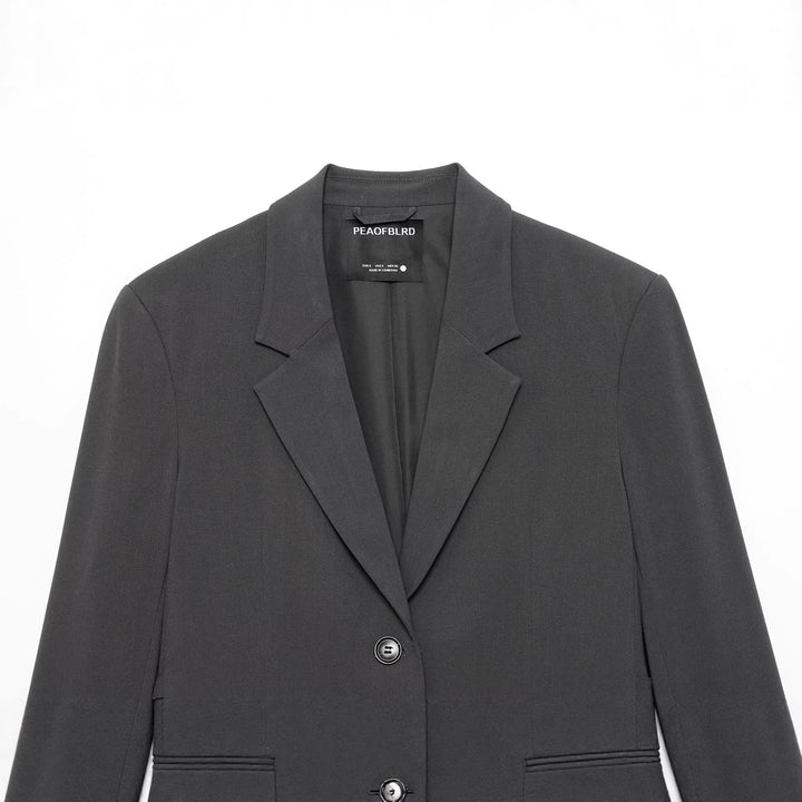 Damen nan modernes Relax-Blazer mit strukturlosem Fall, Reverskragen und Pattentaschen Drune