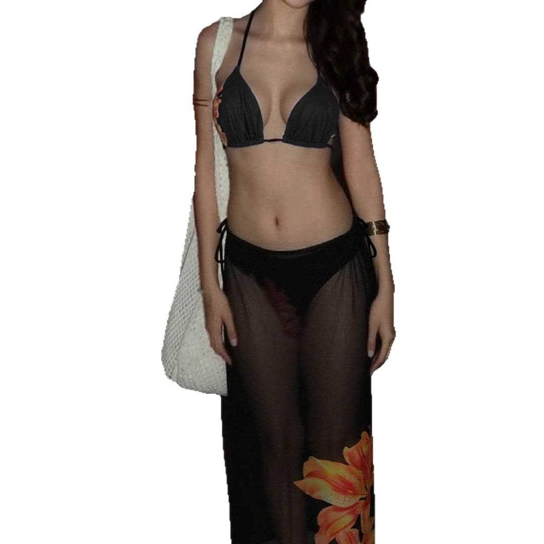 Damen Bikinis mit elegante durchsichtige Strandüberwürfe Drune