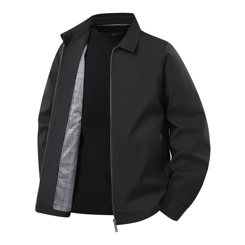 Herren Leichte Harrington‑Jacke mit Softshell‑Außenmaterial und Glencheck‑Futter Drune
