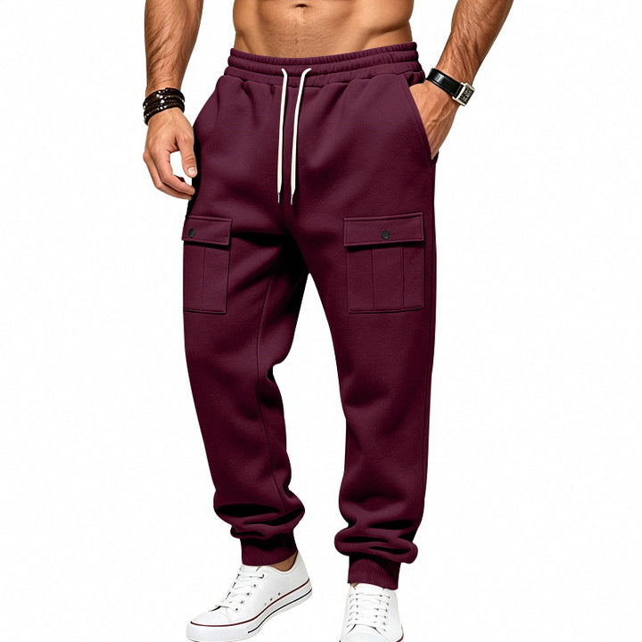 Herren Cargo-Jogginghose mit elastischem Bund und aufgesetzten Klappentaschen Drune