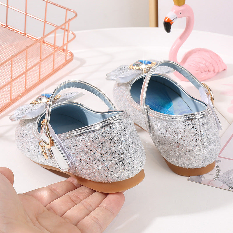 Mädchen Glitzernde Ballerinas mit Blumendekor Drune