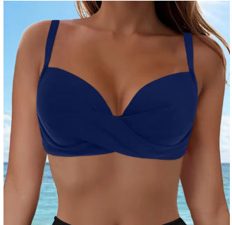 Damen Elegantes Bikinioberteil mit Wickeldesign Drune