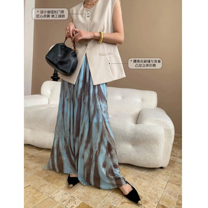 Damen elegante Weste mit Knopfdetails und praktischen Taschen Drune
