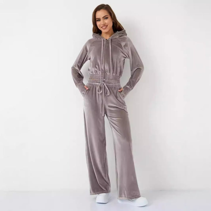 Damen Sportliches Fleece-Lounge-Set Drune
