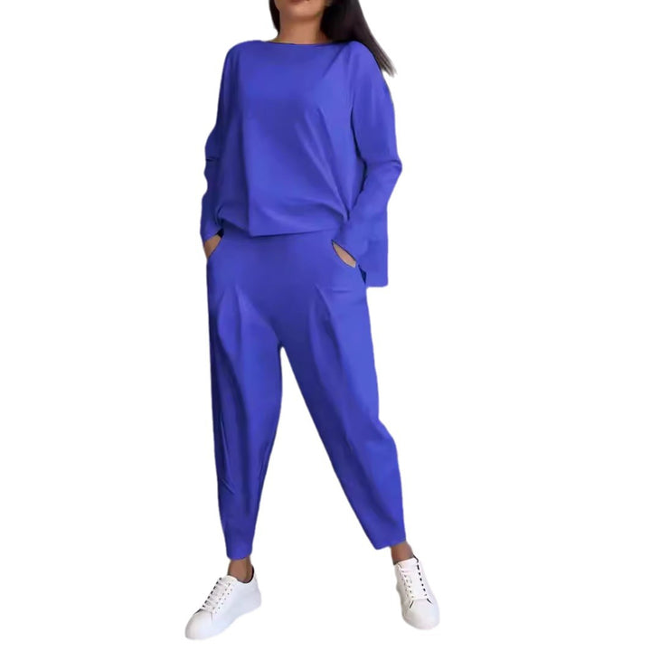 Damen lässiges Set mit weitem Schnitt und praktischen Taschen Drune