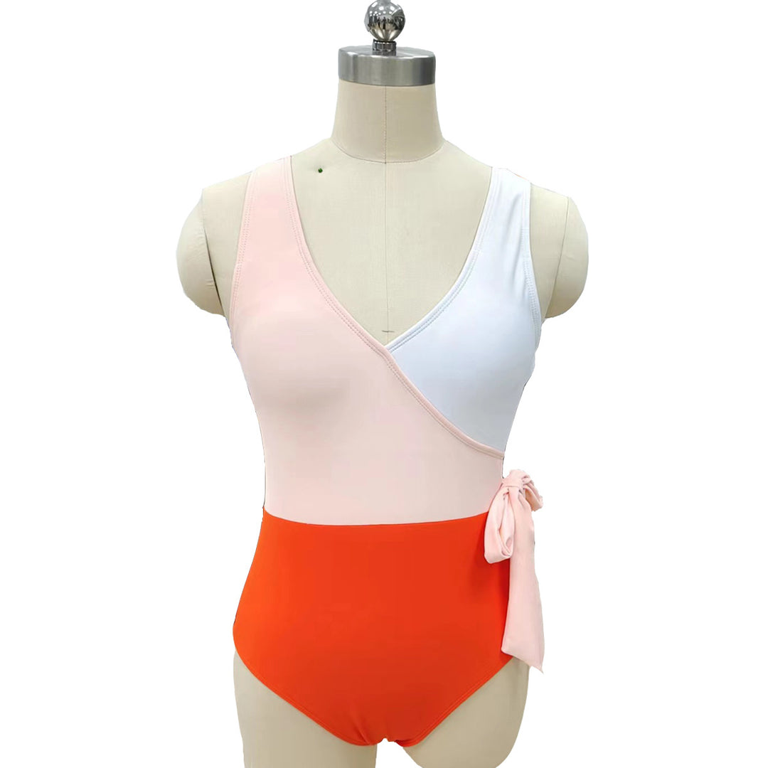 Damen Eleganter Wickelbadeanzug mit asymmetrischem Schnitt Drune
