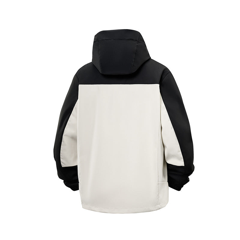 Herren Softshell-Outdoorjacke mit Kapuze, wasserabweisend und kontrastierenden Einsätzen Drune