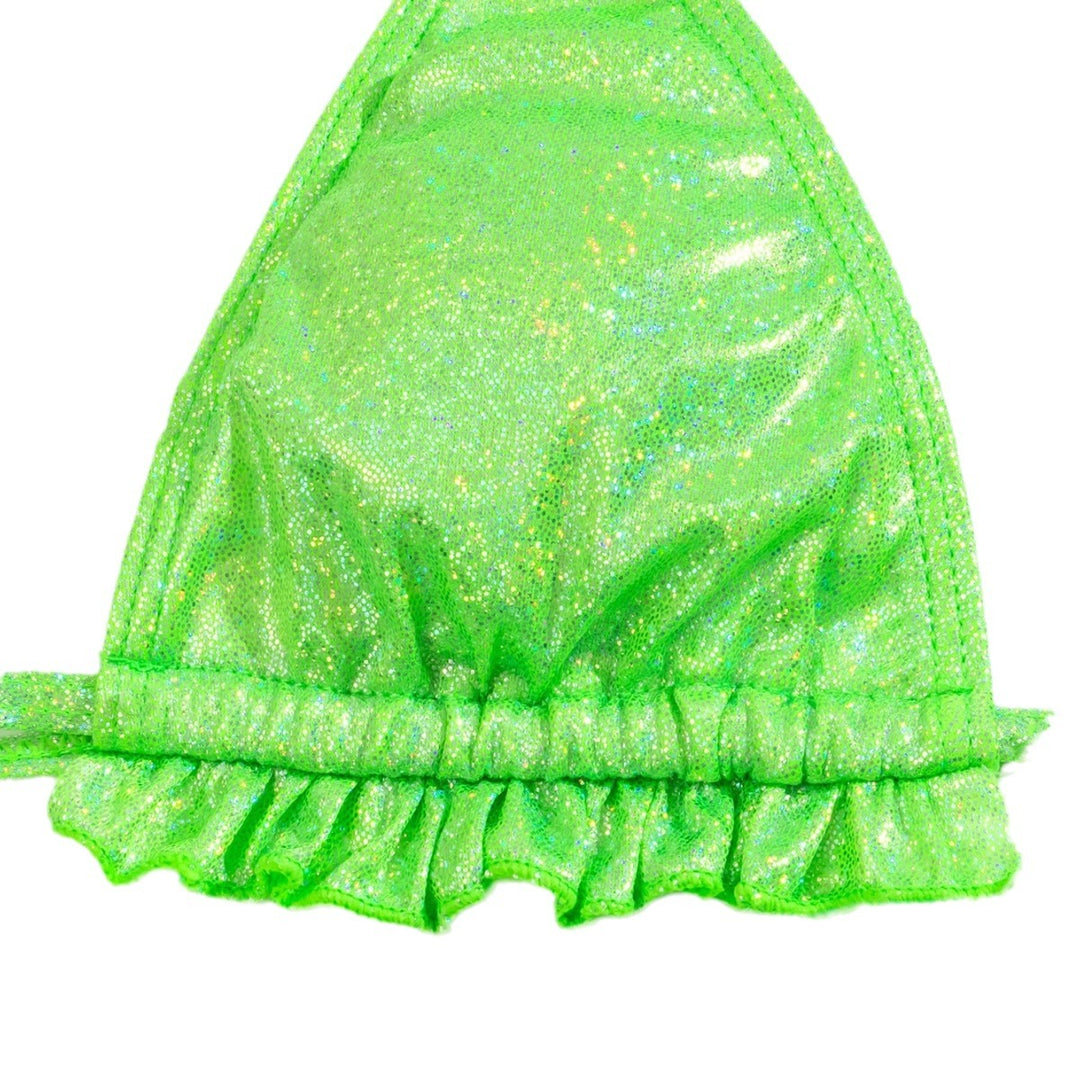Damen Triangel-Bikini mit glitzernden Details und Raffungen Drune