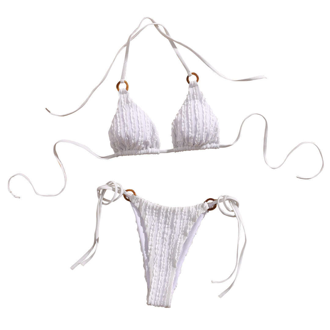 Damen Triangel-Bikini mit verspielter Rüschendetail Drune