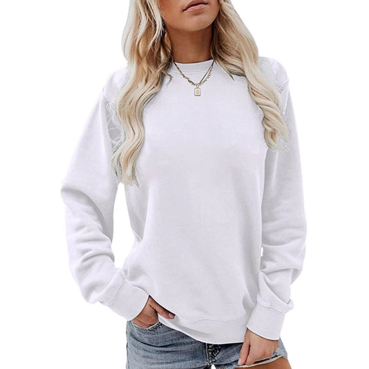 Damen nan lässiges Oversize Sweatshirt mit Rundhalsausschnitt und weichem Baumwollfleece Drune
