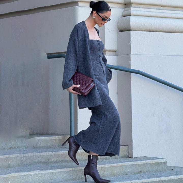 Damen Strickkleid im eleganten Set mit oversized Cardigan Drune