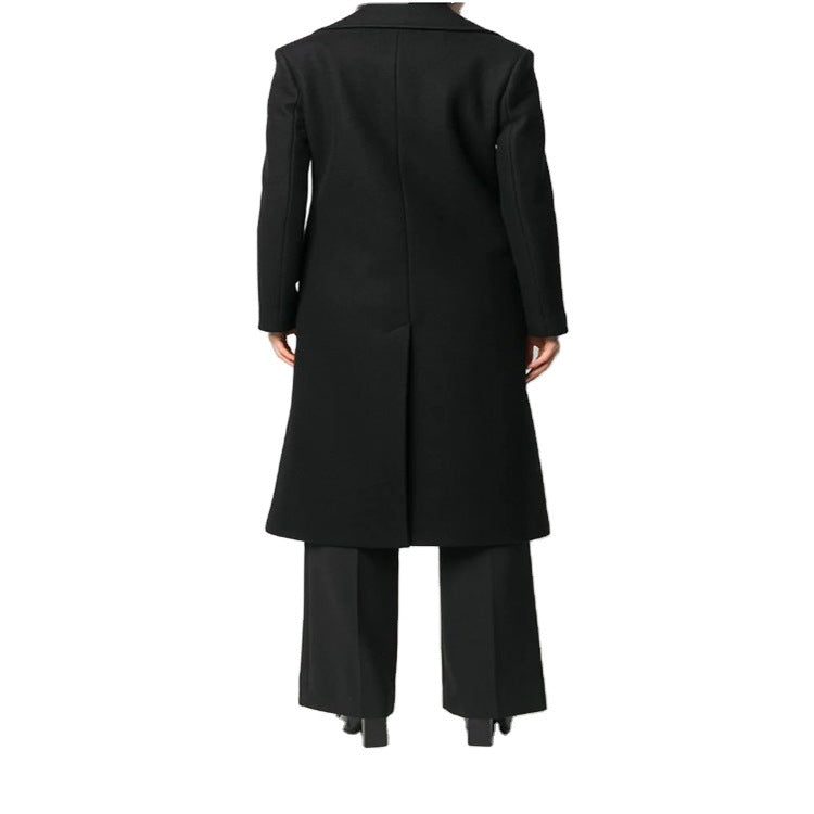 Damen Doppelreihiger Mantel im Military‑Look mit goldenen Zierknöpfen Drune
