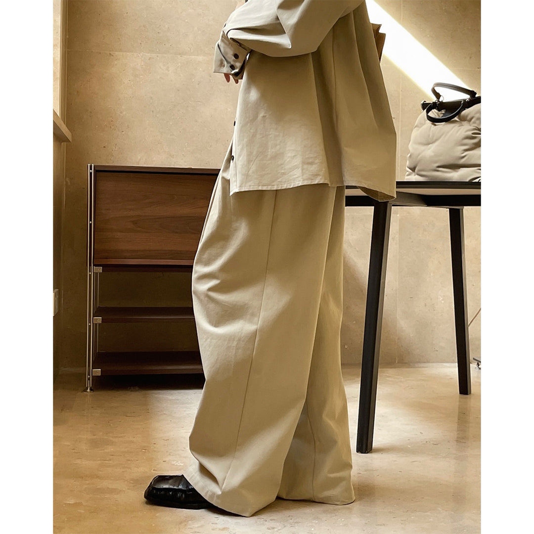 Damen Hochtaillierte weite Bundfalten‑Hose im Ballon‑Baggy‑Stil Drune