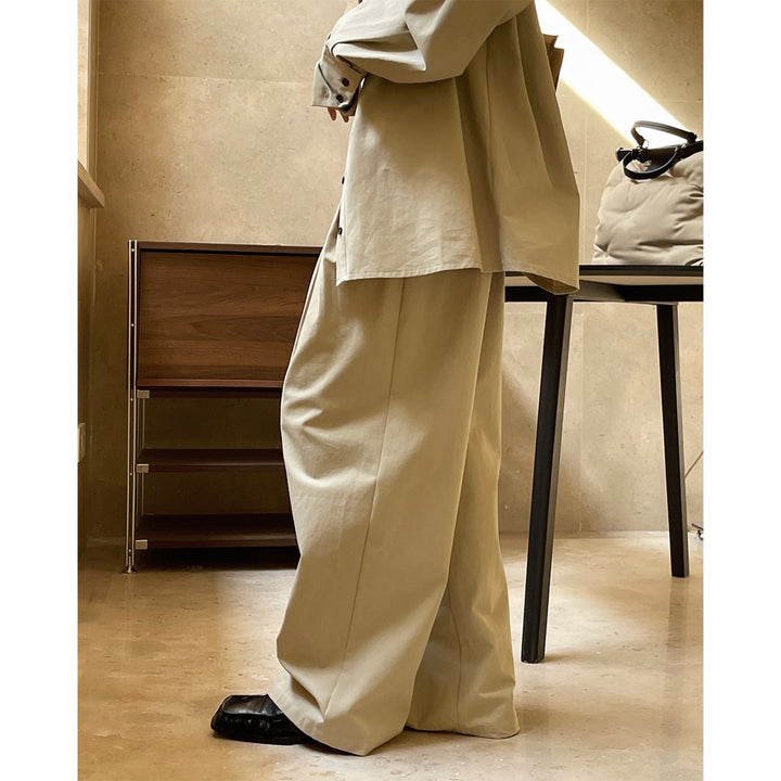 Damen Hochtaillierte weite Bundfalten‑Hose im Ballon‑Baggy‑Stil Drune