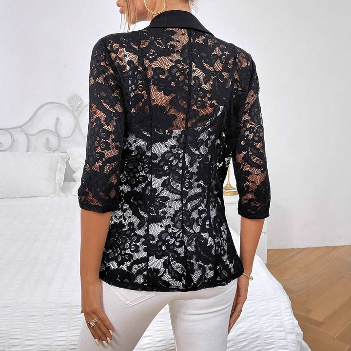 Damen Blazer mit Spitzenärmel und eleganter Passform Drune