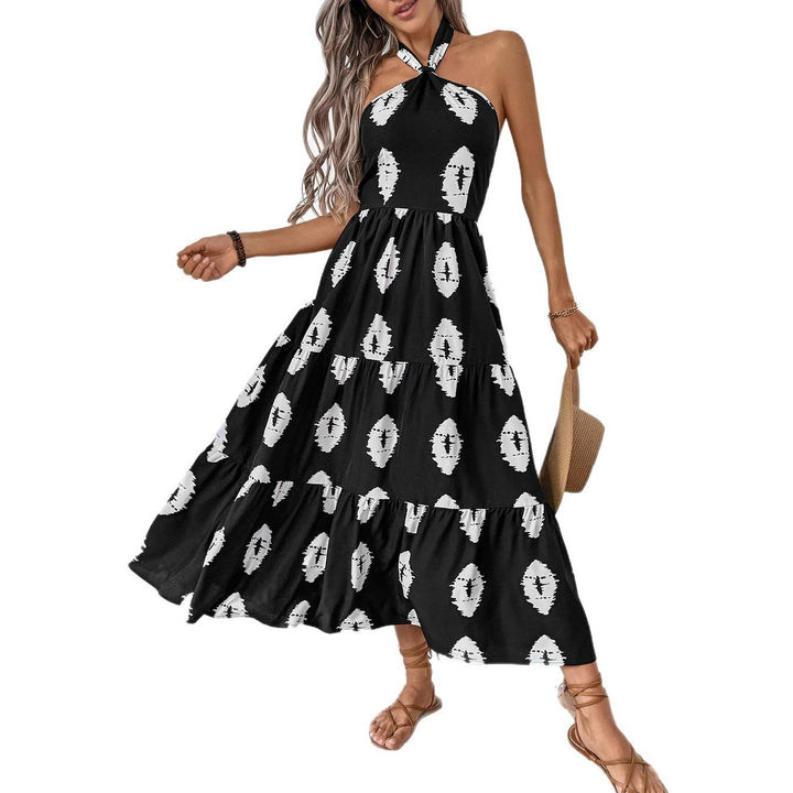 Damen Boho Maxikleid mit asymmetrischen Trägern Drune