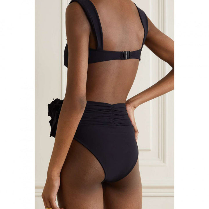 Damen Hochgeschnittener Bikini mit raffiniertem Rüschendetail Drune