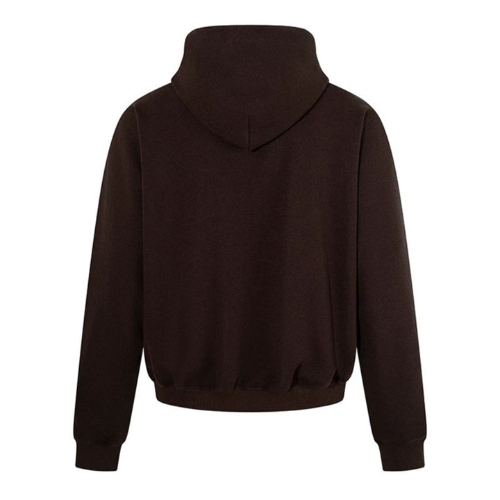 Herren Kapuzen‑Sweatjacke mit karierter Kapuzenfütterung, Metallreißverschluss und geripptem Saum Drune