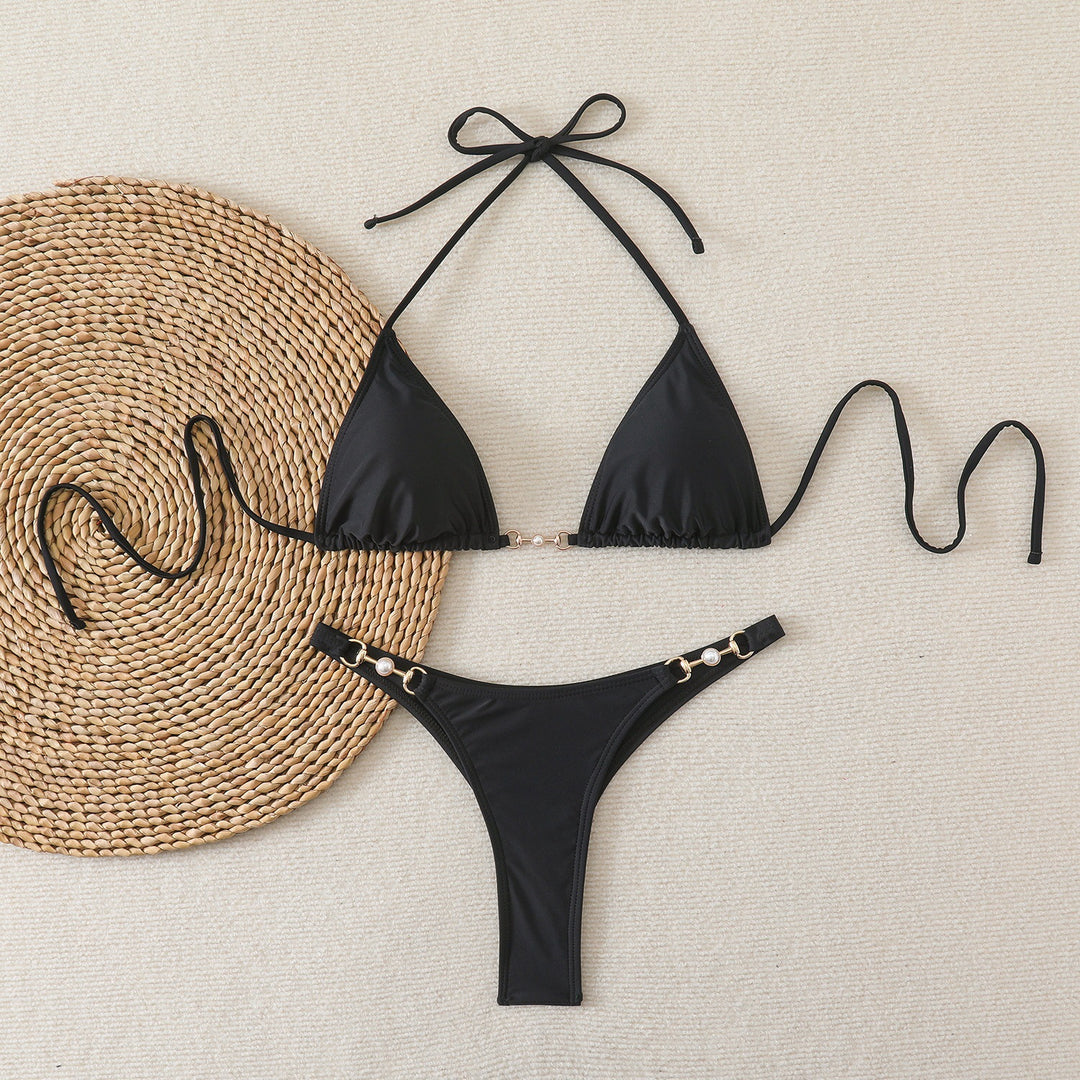 Damen Bikini-Set mit verstellbaren Trägern und modischen Ringdetails Drune