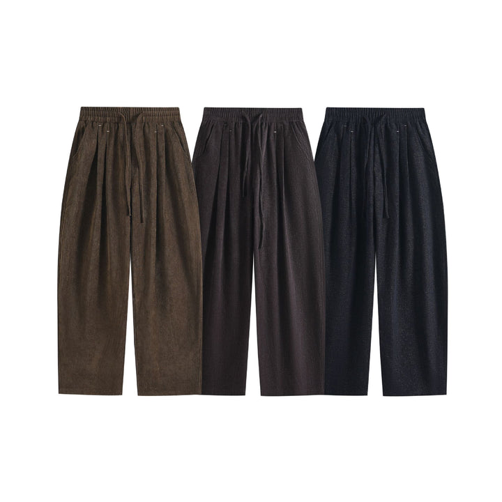 Damen Weite Palazzo-Hose mit elastischem Bund, Tunnelzug und Seitentaschen Drune