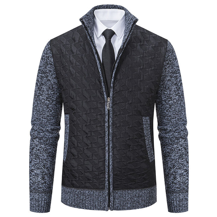 Herren elegante Hybridjacke mit Steppdesign und raffinierten Strickärmeln Drune