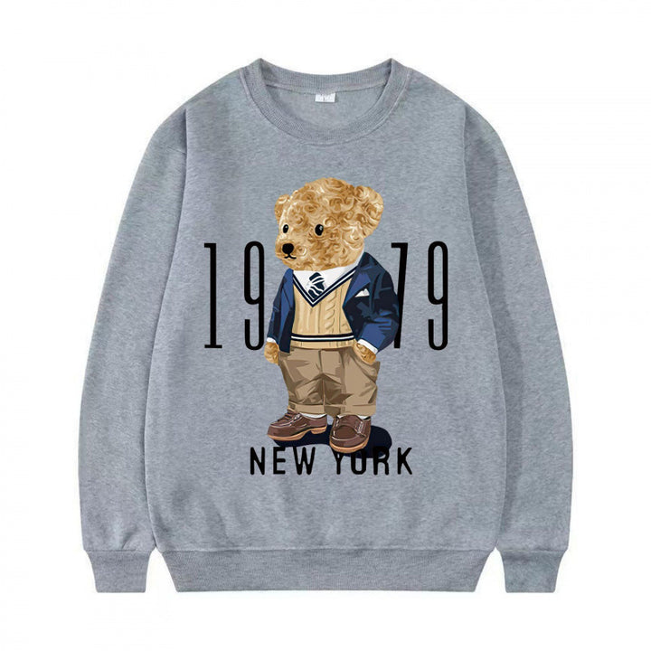 Damen Gemütlicher Sweatshirt mit Bärenmotiv Drune