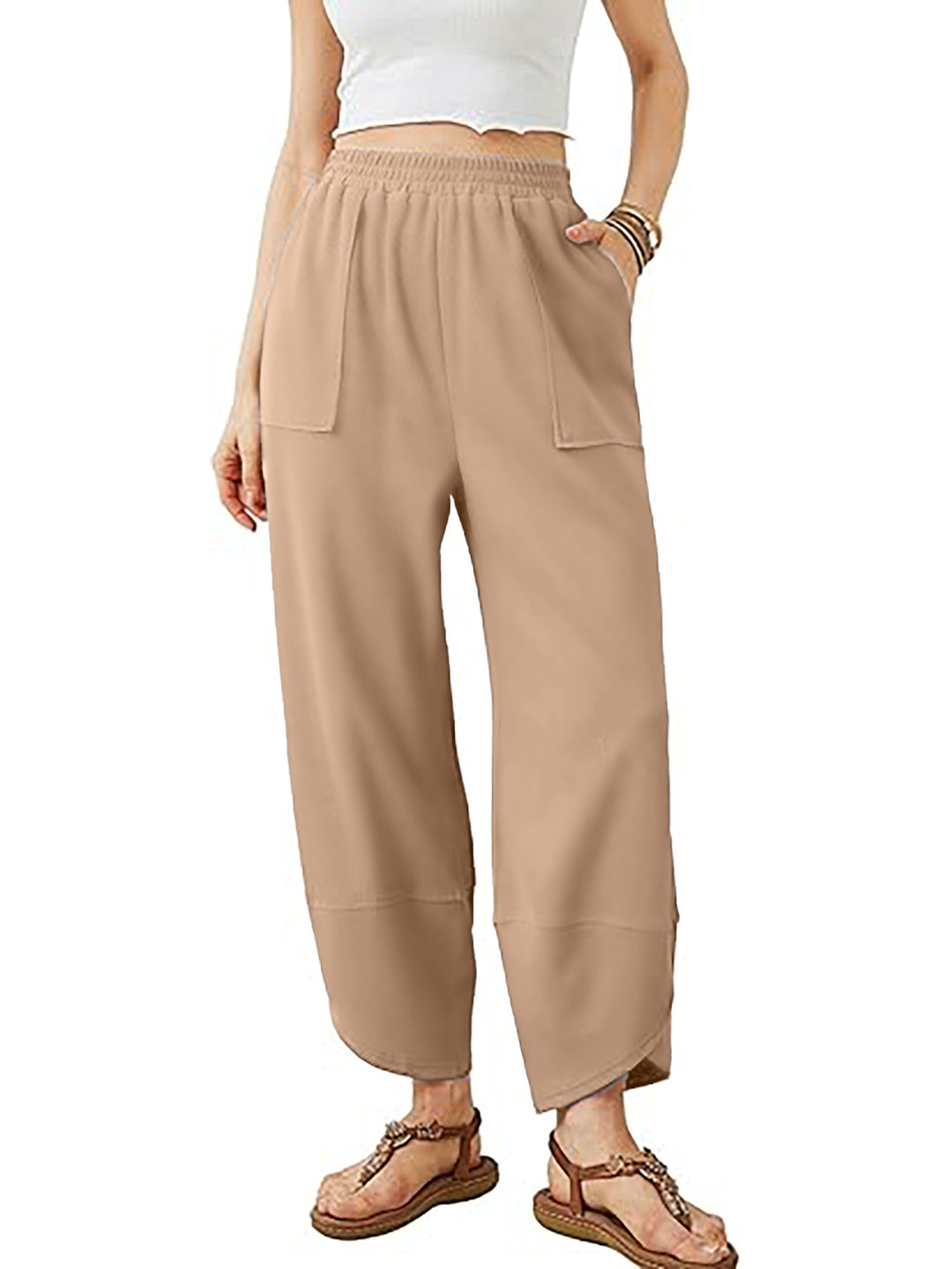 Damen Culotte-Hose mit elastischem Bund und aufgesetzten Taschen Drune