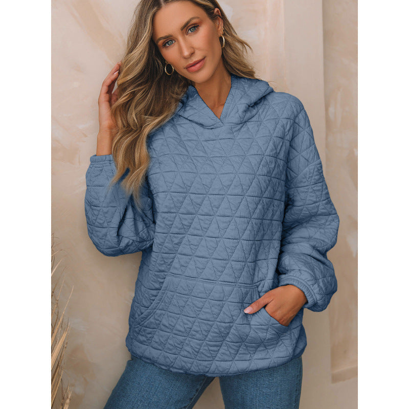 Damen gesteppter Kapuzenpullover mit praktischen Taschen Drune