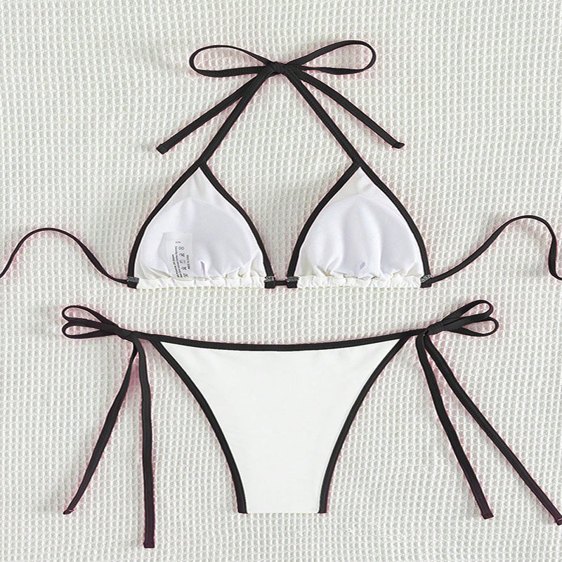 Damen Triangel-Bikini mit verstellbaren Bindungen und hohem Schnitt Drune