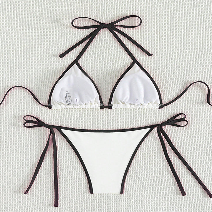 Damen Triangel-Bikini mit verstellbaren Bindungen und hohem Schnitt Drune